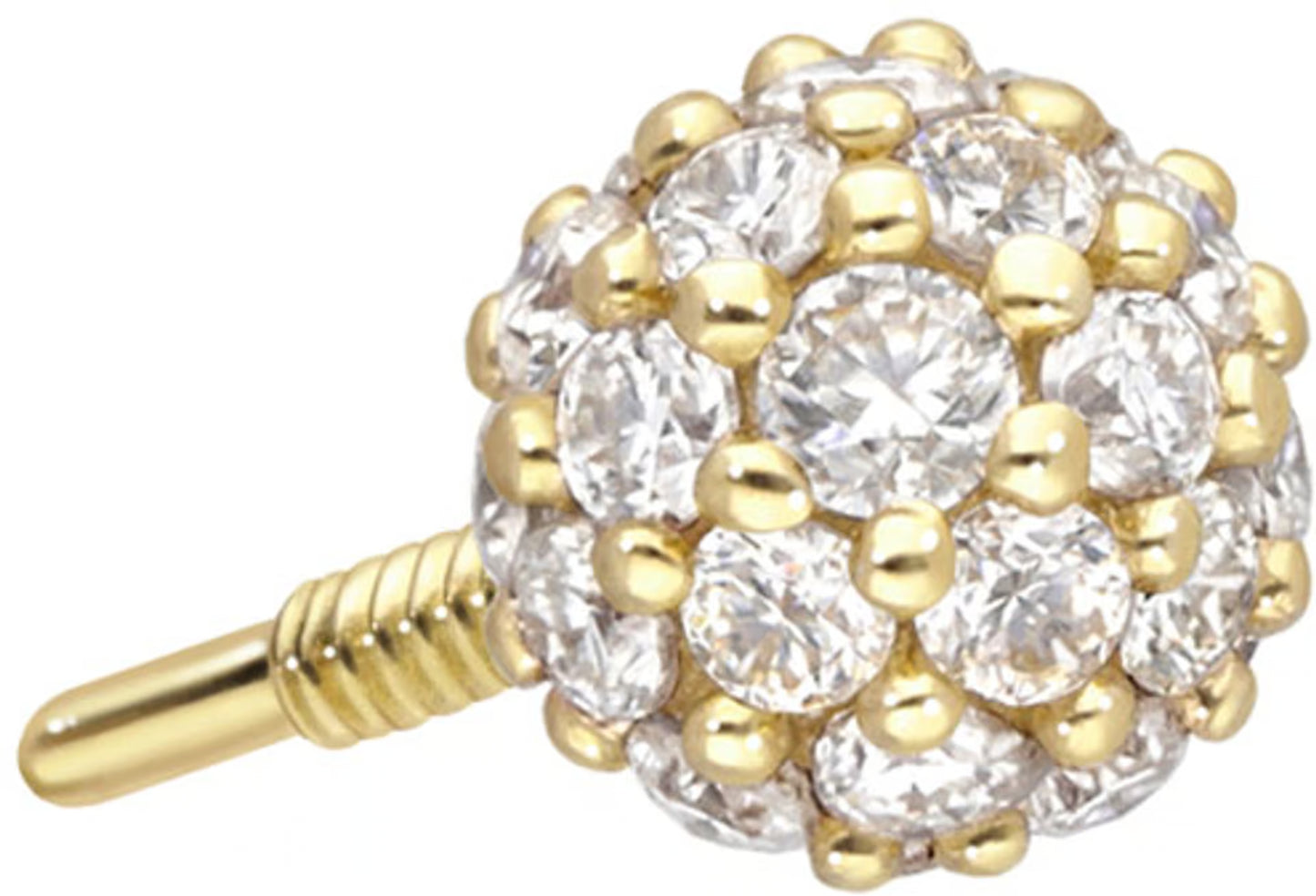 14 carat gold screw-in attachment with external thread MULTI MOISSANITE