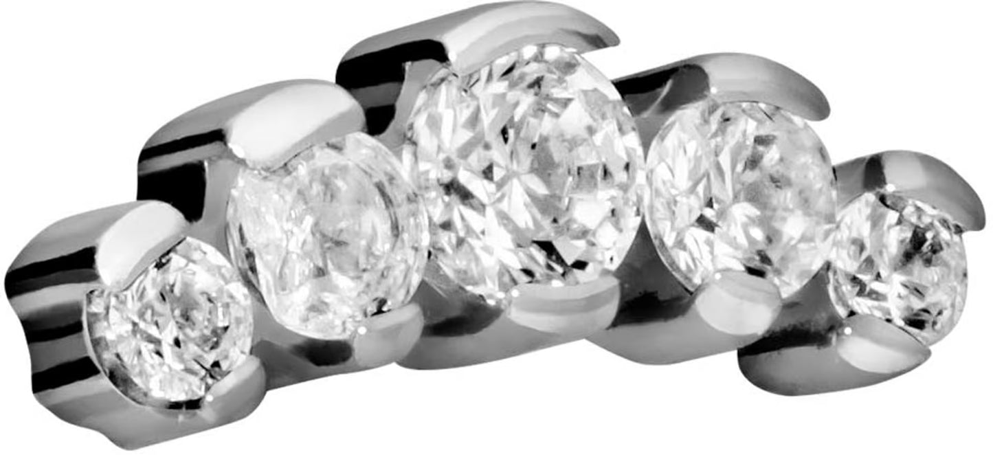 Titanium screw-in attachment with external thread 5 SETTED CRYSTALS