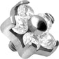 Titanium screw-in attachment with external thread FLOWER WITH 5 CRYSTALS