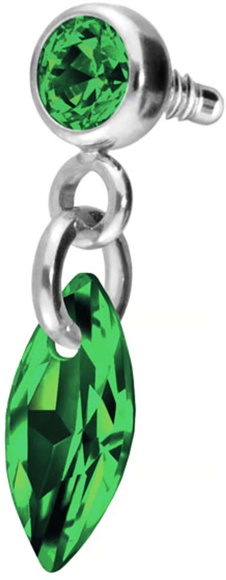 Titanium screw-in attachment with external thread CRYSTAL OVAL