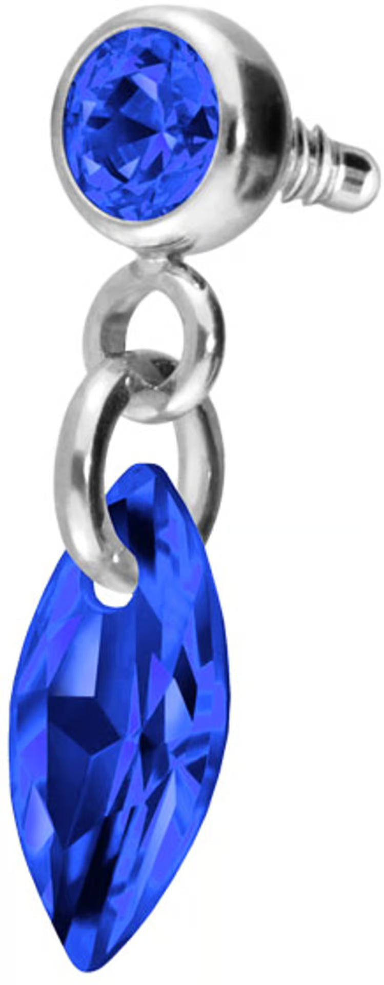 Titanium screw-in attachment with external thread CRYSTAL OVAL