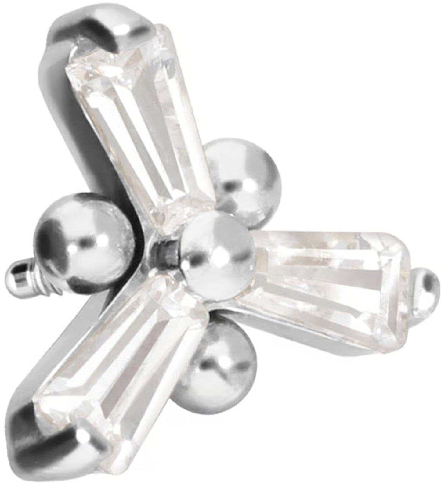 Titanium screw-in attachment with external thread CRYSTAL FLOWER