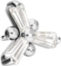 Titanium screw-in attachment with external thread CRYSTAL FLOWER