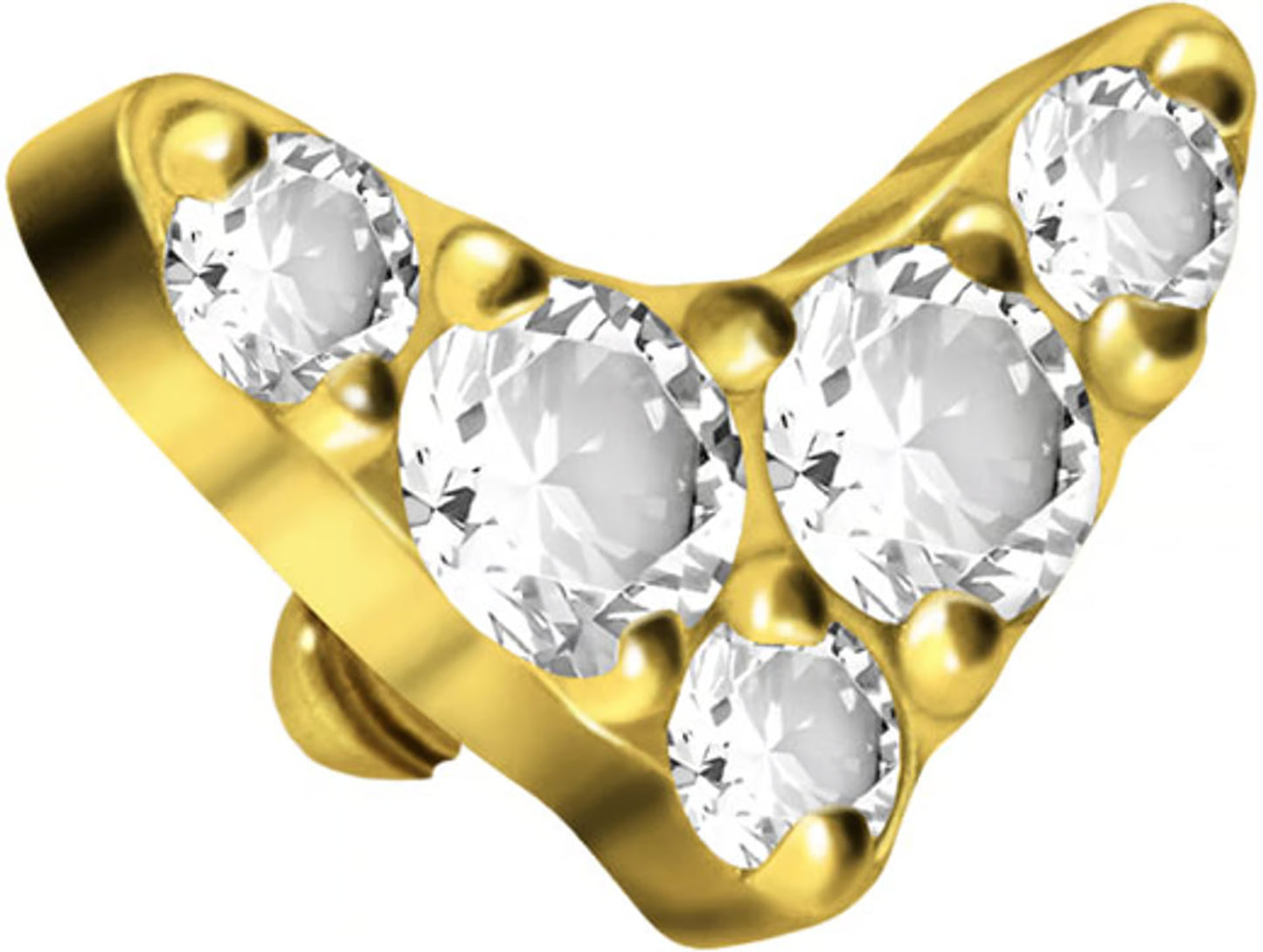 Titanium screw-in attachment with external thread CRYSTAL BOOMERANG