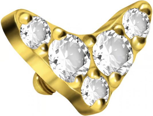Titanium screw-in attachment with external thread CRYSTAL BOOMERANG