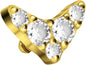 Titanium screw-in attachment with external thread CRYSTAL BOOMERANG