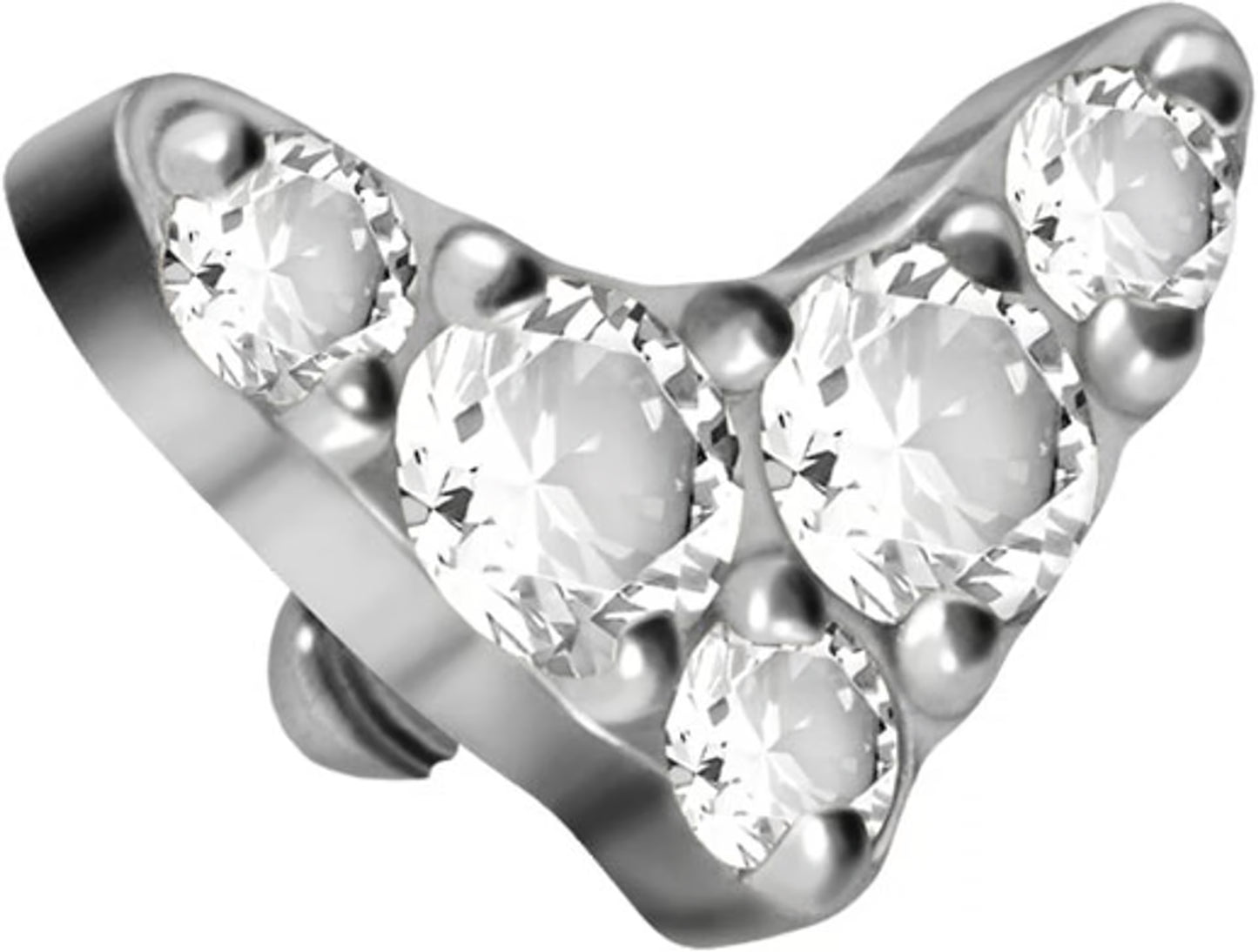 Titanium screw-in attachment with external thread CRYSTAL BOOMERANG