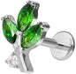 Premium titanium labret with internal thread CRYSTAL BRANCH