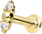 14 carat labret with internal thread 2 MOISSANITES + BALL