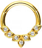 Surgical steel segment ring clicker 7 SETTED CRYSTALS
