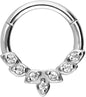 Surgical steel segment ring clicker 7 SETTED CRYSTALS