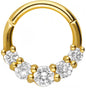 Surgical steel segment ring clicker 5 SETTED CRYSTALS