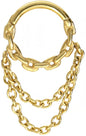 Surgical steel segment ring clicker CHAIN DESIGN + 2 ANCHOR CHAINS