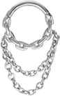 Surgical steel segment ring clicker CHAIN DESIGN + 2 ANCHOR CHAINS