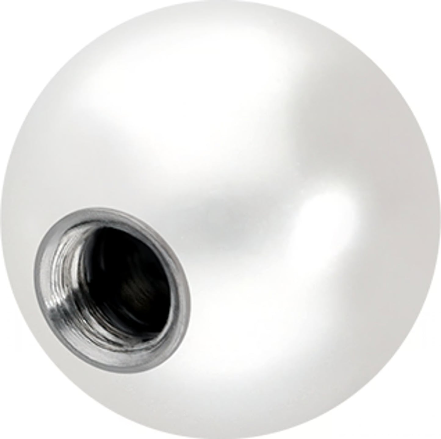 Synthetic screw-in pearl with titanium thread