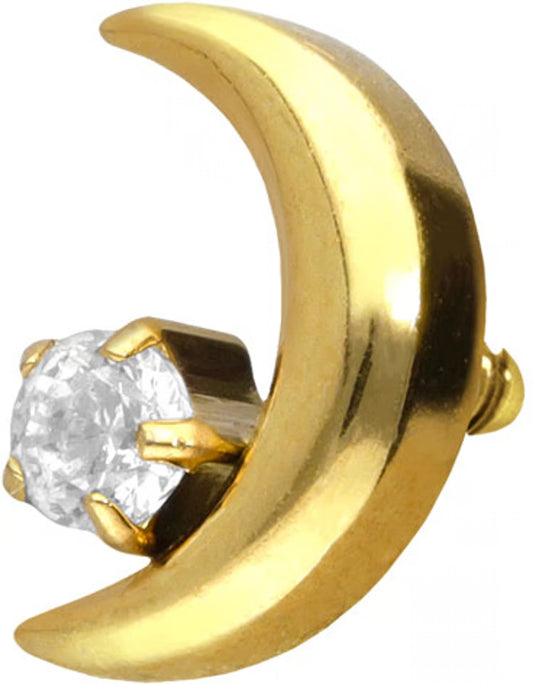 Titanium screw-in attachment with external thread MOON + CRYSTAL