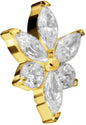 Titanium screw-in attachment with external thread CRYSTAL FLOWER