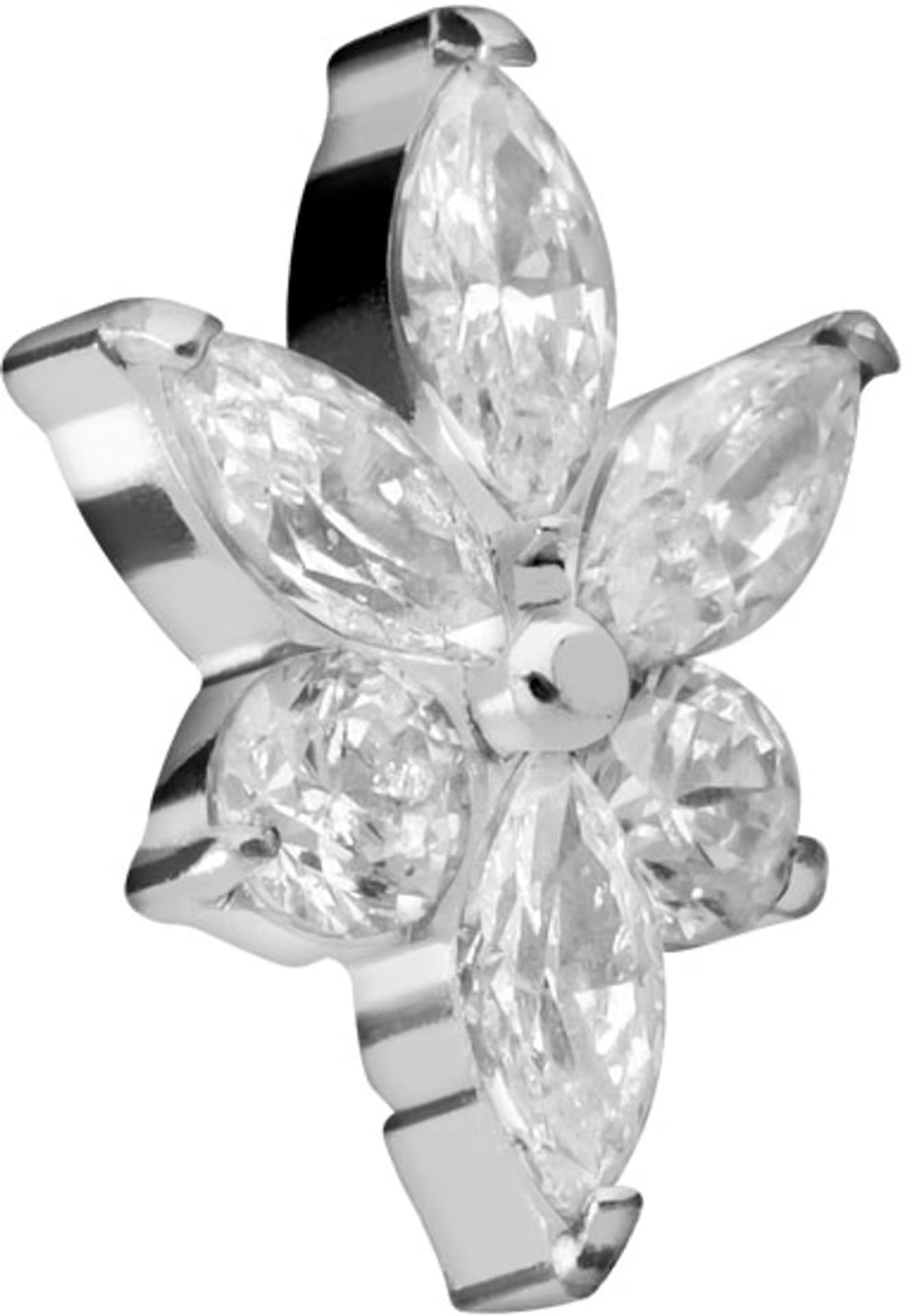 Titanium screw-in attachment with external thread CRYSTAL FLOWER