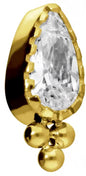 Titanium screw-in attachment with external thread CRYSTAL DROP + BALLS