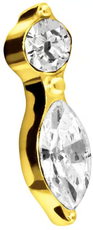 Titanium screw-in attachment with external thread CRYSTAL LEAF