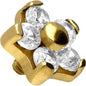 Titanium screw-in attachment with external thread FLOWER WITH 5 CRYSTALS