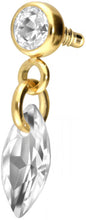 Titanium screw-in attachment with external thread CRYSTAL OVAL