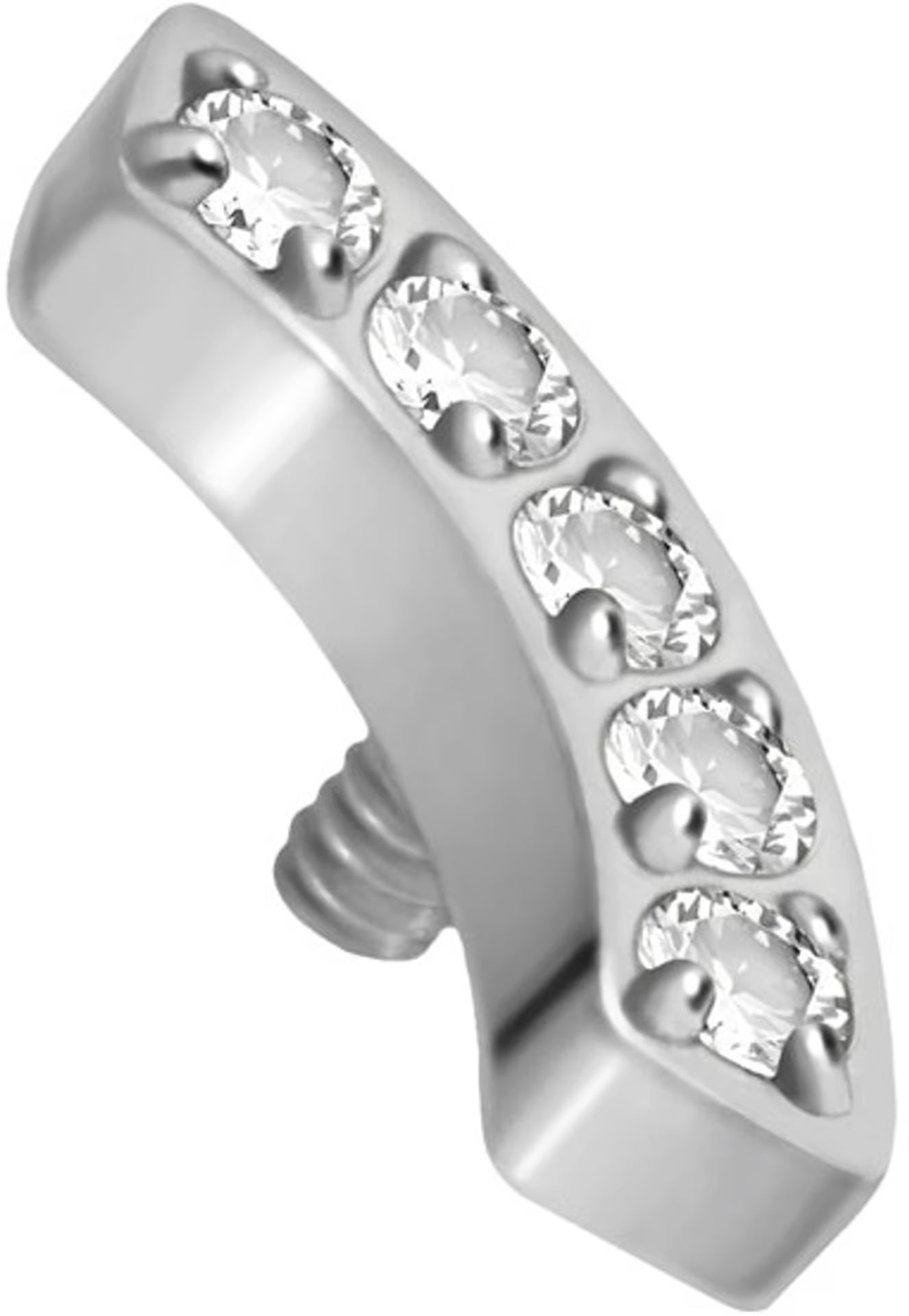 Titanium screw-in attachment with external thread ARCH + 5 CRYSTALS