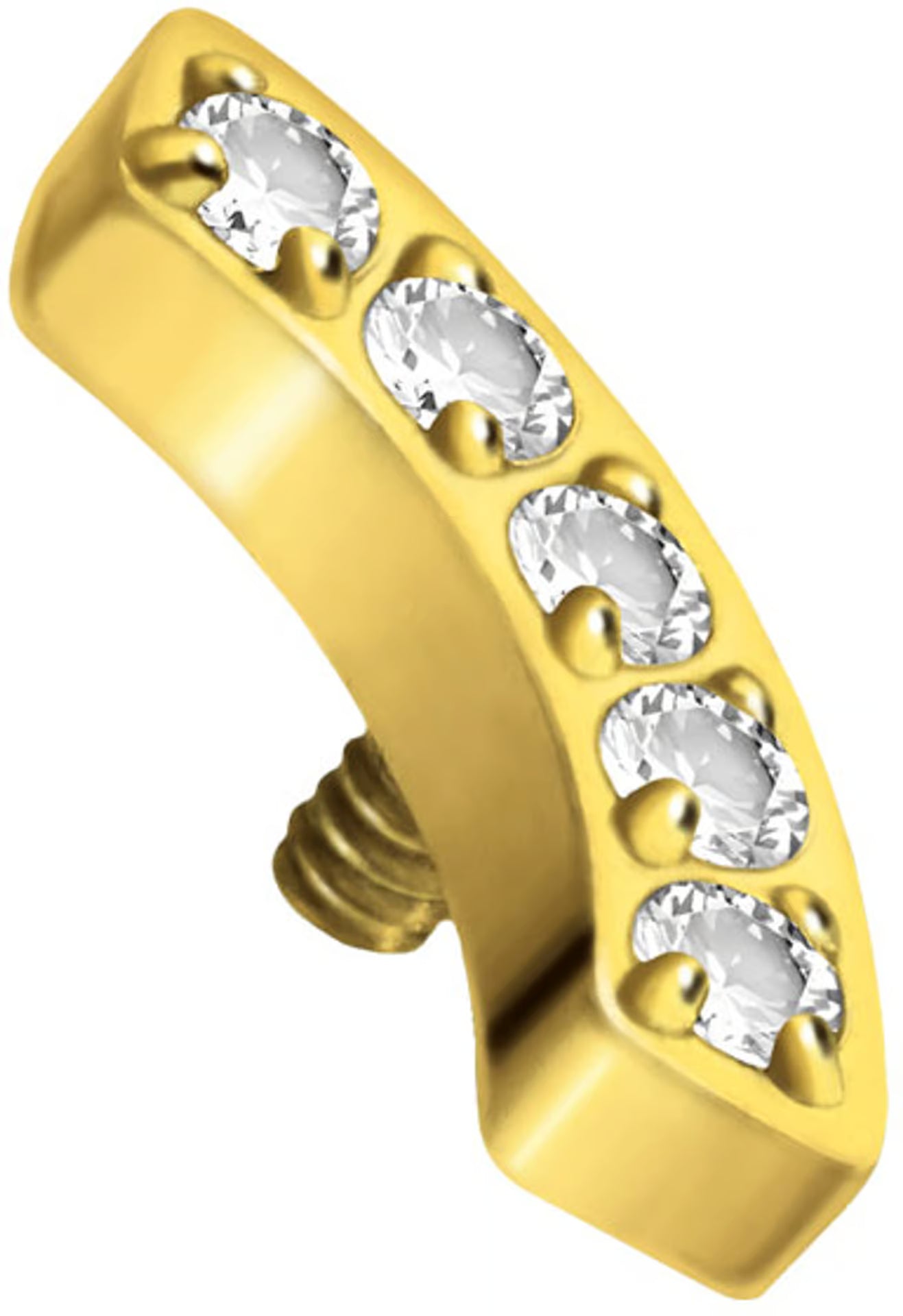 Titanium screw-in attachment with external thread ARCH + 5 CRYSTALS