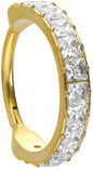 Titanium segment ring clicker SETTED CRYSTALS