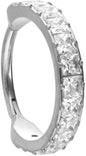 Titanium segment ring clicker SETTED CRYSTALS