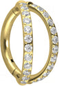 Titanium segment ring clicker 2 RINGS + SETTED CRYSTALS