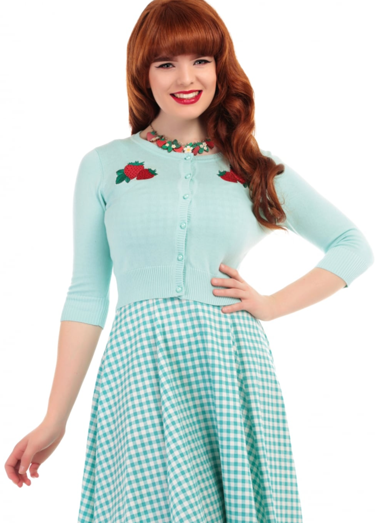 Lucy Strawberry Cardigan Mint