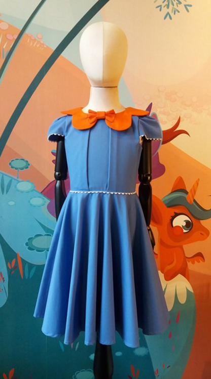 Daisy Orange Blue Dress