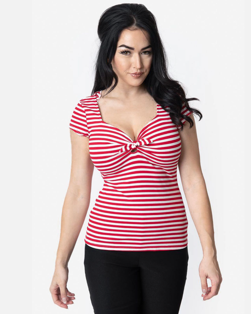 Red Stripe/ Small Bow